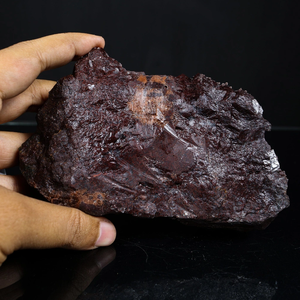 Rare Marshy Sharp Terminated Red-Brown Hematite Apophyllite Cluster – Natural Indian Zeolite Mineral Specimen - image 5