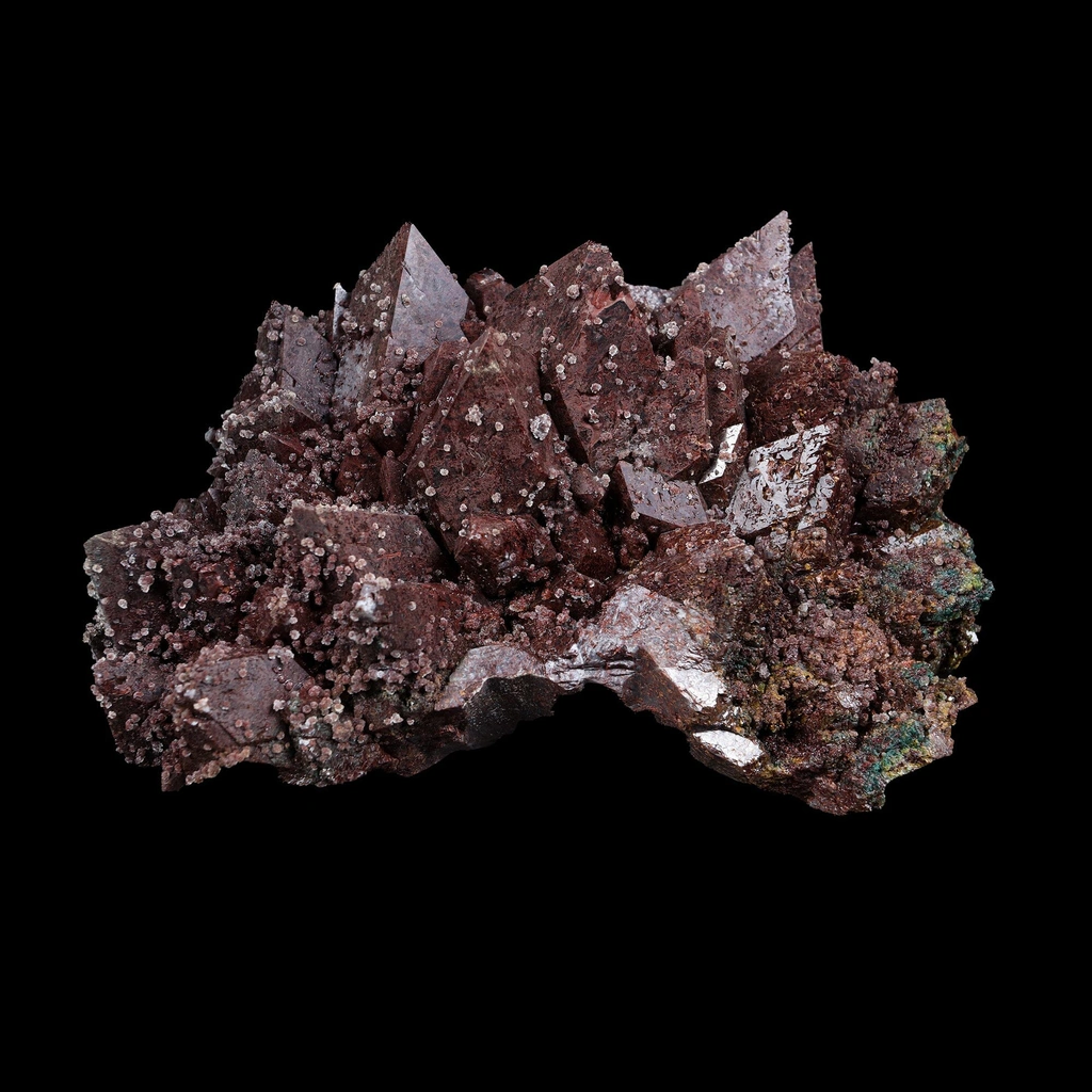 Rare Marshy Sharp Terminated Red-Brown Hematite Apophyllite Cluster – Natural Indian Zeolite Mineral Specimen image