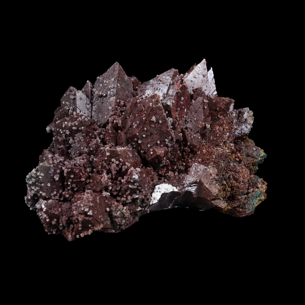 Rare Marshy Sharp Terminated Red-Brown Hematite Apophyllite Cluster – Natural Indian Zeolite Mineral Specimen - image 3