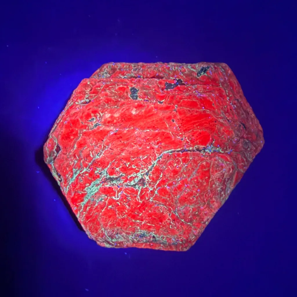 Rare Natural Ruby Corundum Crystal Rough Specimen from Mysore,Karnataka – UV Reactive Fluorescent Ruby Mineral Specimen DKT82 - image 2