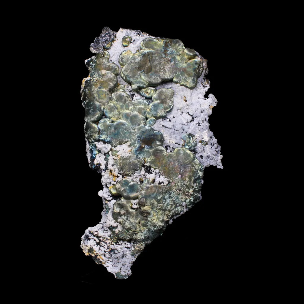 Rare New Find Iridescent Pyrite on Matrix with Babingtonite – Premium Natural Mineral Specimen from Mumbai image