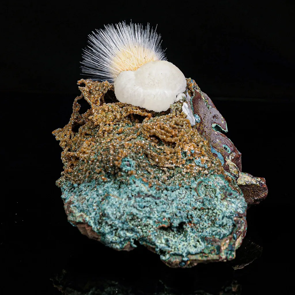 Rare New Find Thomsonite with Mesolite Natural Mineral Specimen image