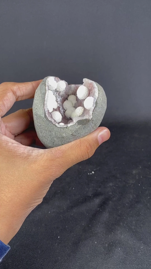 Rare Okenite With MM Quartz Natural Mineral Specimen - image 5