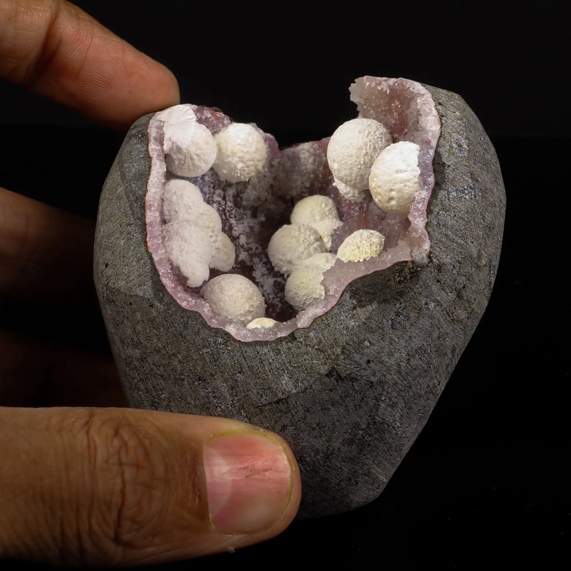 Rare Okenite With MM Quartz Natural Mineral Specimen - image 4