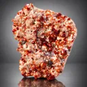 Rare Orange-Red Spessarite Garnet Crystals with Quartz on Matrix - image 6