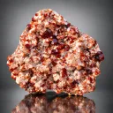Rare Orange-Red Spessarite Garnet Crystals with Quartz on Matrix - image 5