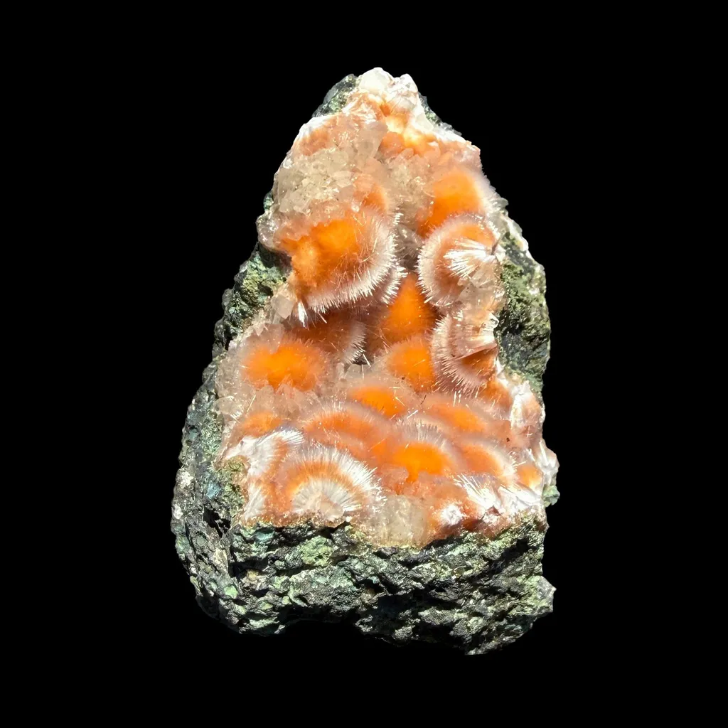 Rare Orange Thomsonite with Mesolite Natural Mineral Specimen from Madhya Pradesh, India DKT81 image