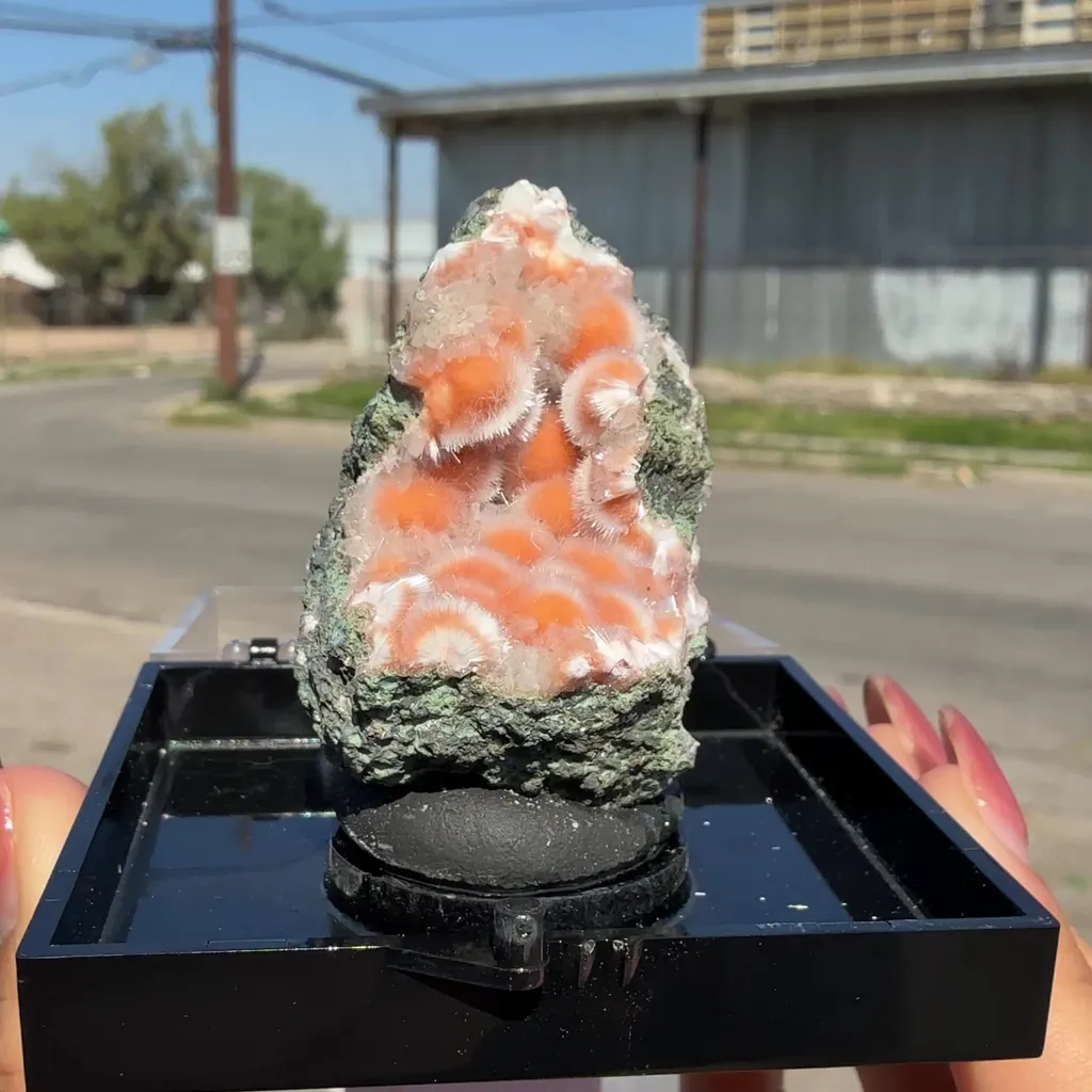 Rare Orange Thomsonite with Mesolite Natural Mineral Specimen from Madhya Pradesh, India DKT81 - image 2