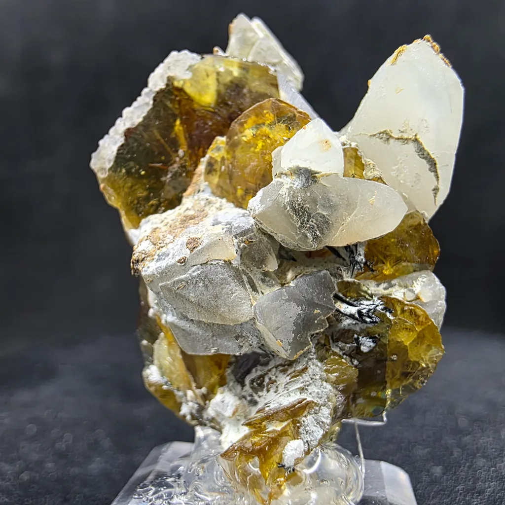 Rare Parisite-(Ce) Crystal Cluster with Quartz 10g – Golden Yellow Mineral Specimen Collector - image 2