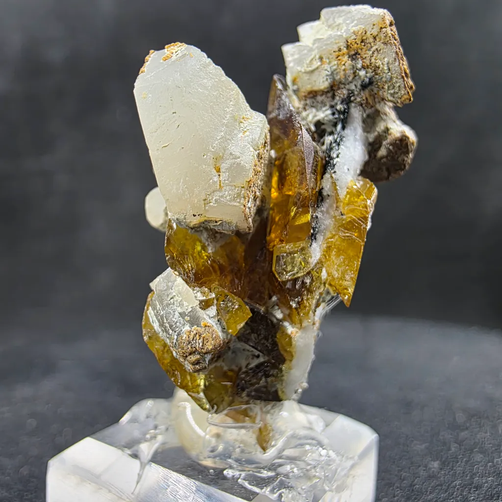 Rare Parisite-(Ce) Crystal Cluster with Quartz 10g – Golden Yellow Mineral Specimen Collector - image 5