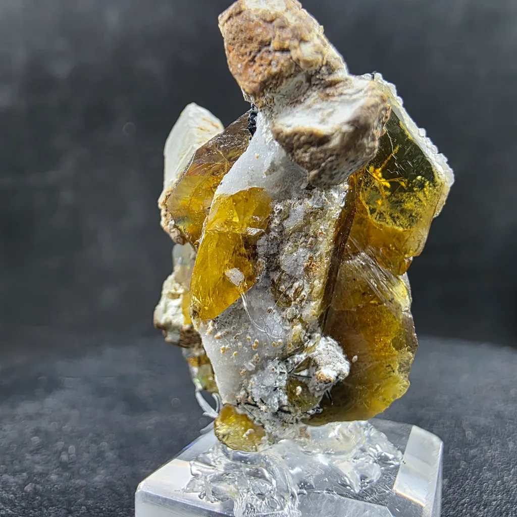 Rare Parisite-(Ce) Crystal Cluster with Quartz 10g – Golden Yellow Mineral Specimen Collector - image 7
