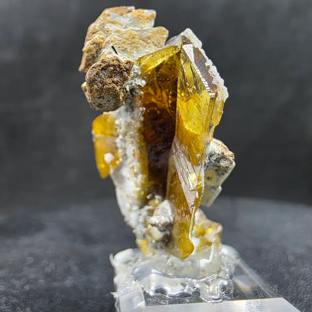 Rare Parisite-(Ce) Crystal Cluster with Quartz 10g – Golden Yellow Mineral Specimen Collector - image 8