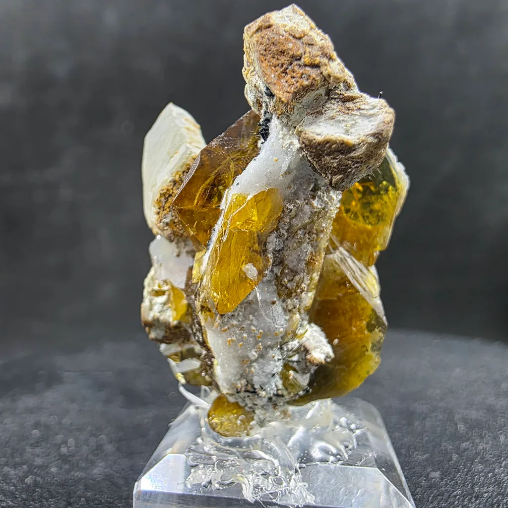 Rare Parisite-(Ce) Crystal Cluster with Quartz 10g – Golden Yellow Mineral Specimen Collector - image 9