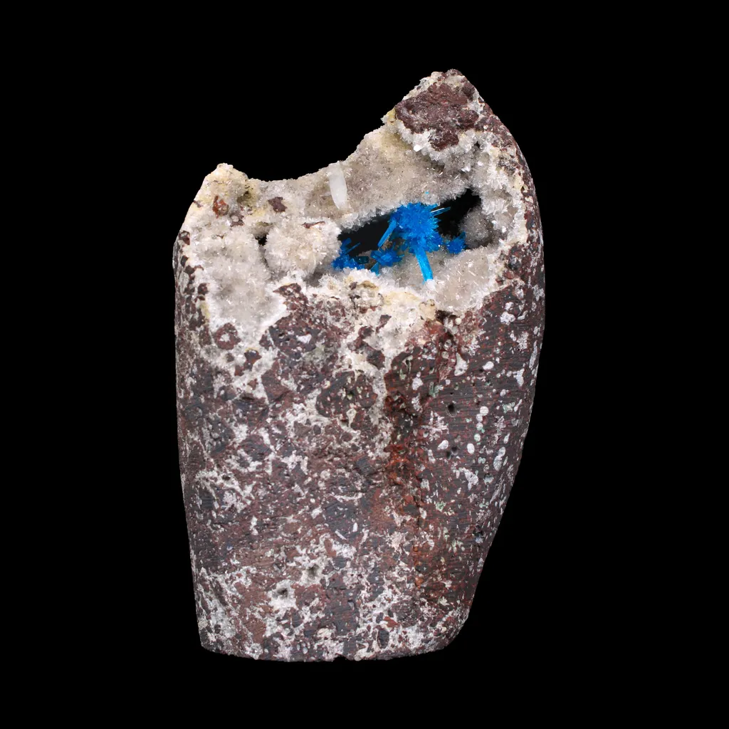 Rare Pentagonite with Heulandite on Matrix – Free Standing Indian Zeolite Crystal Specimen from Pune , India image