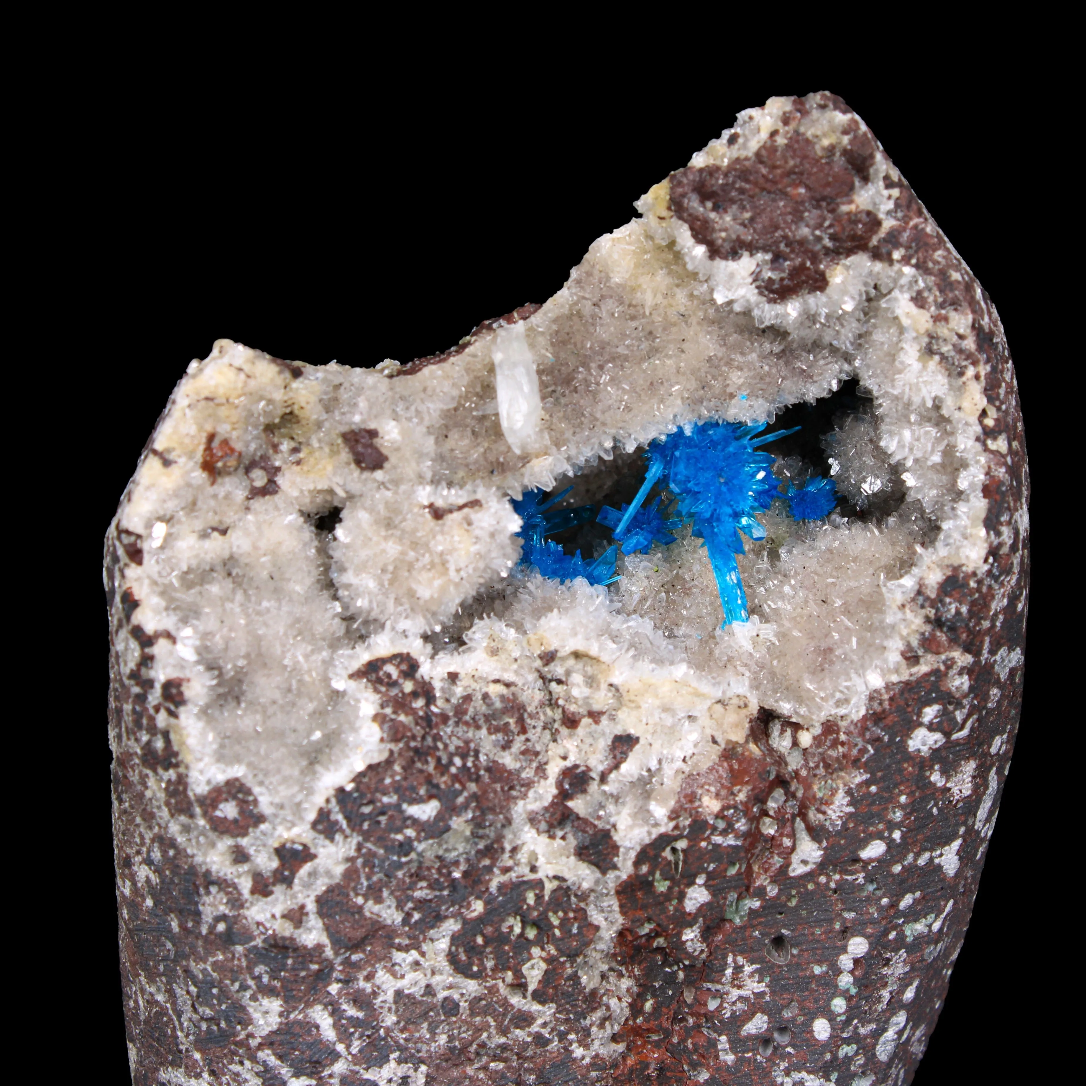 Rare Pentagonite with Heulandite on Matrix – Free Standing Indian Zeolite Crystal Specimen from Pune , India - image 2