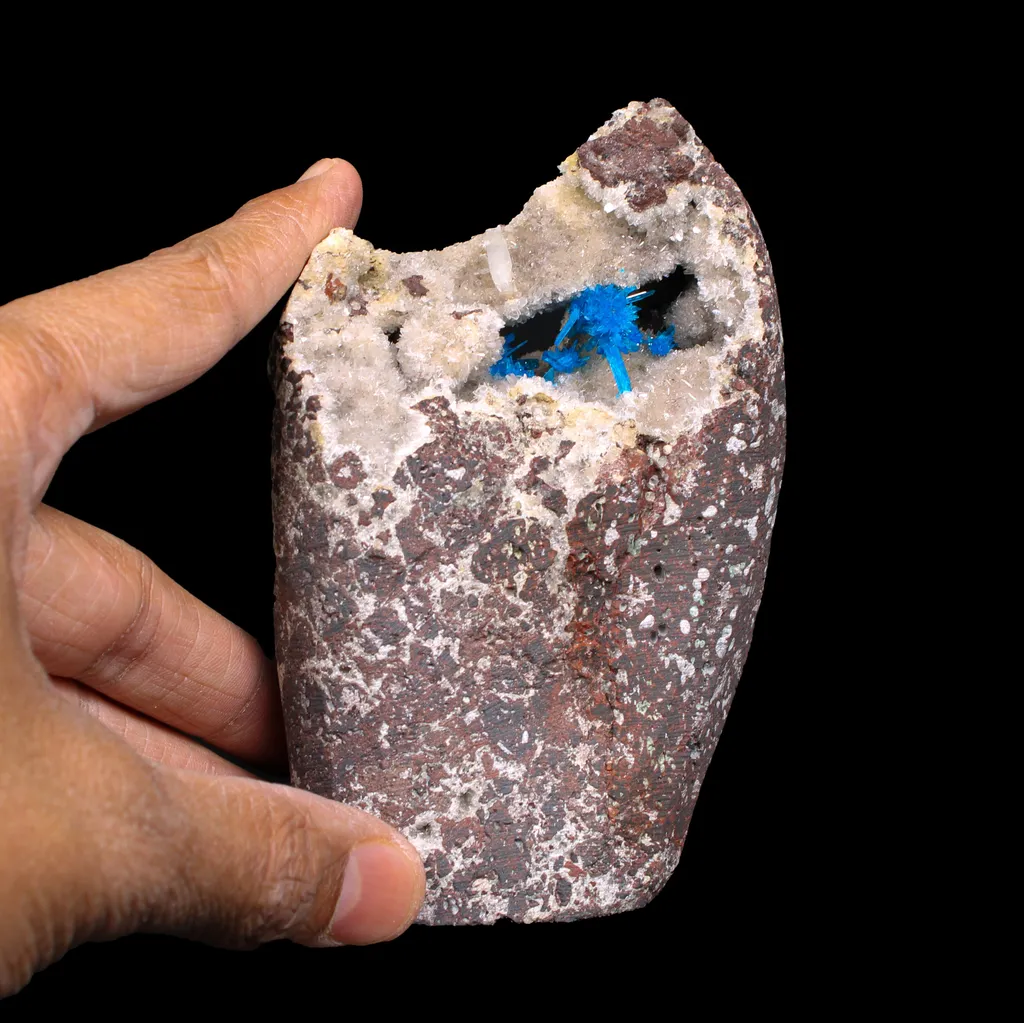 Rare Pentagonite with Heulandite on Matrix – Free Standing Indian Zeolite Crystal Specimen from Pune , India - image 6