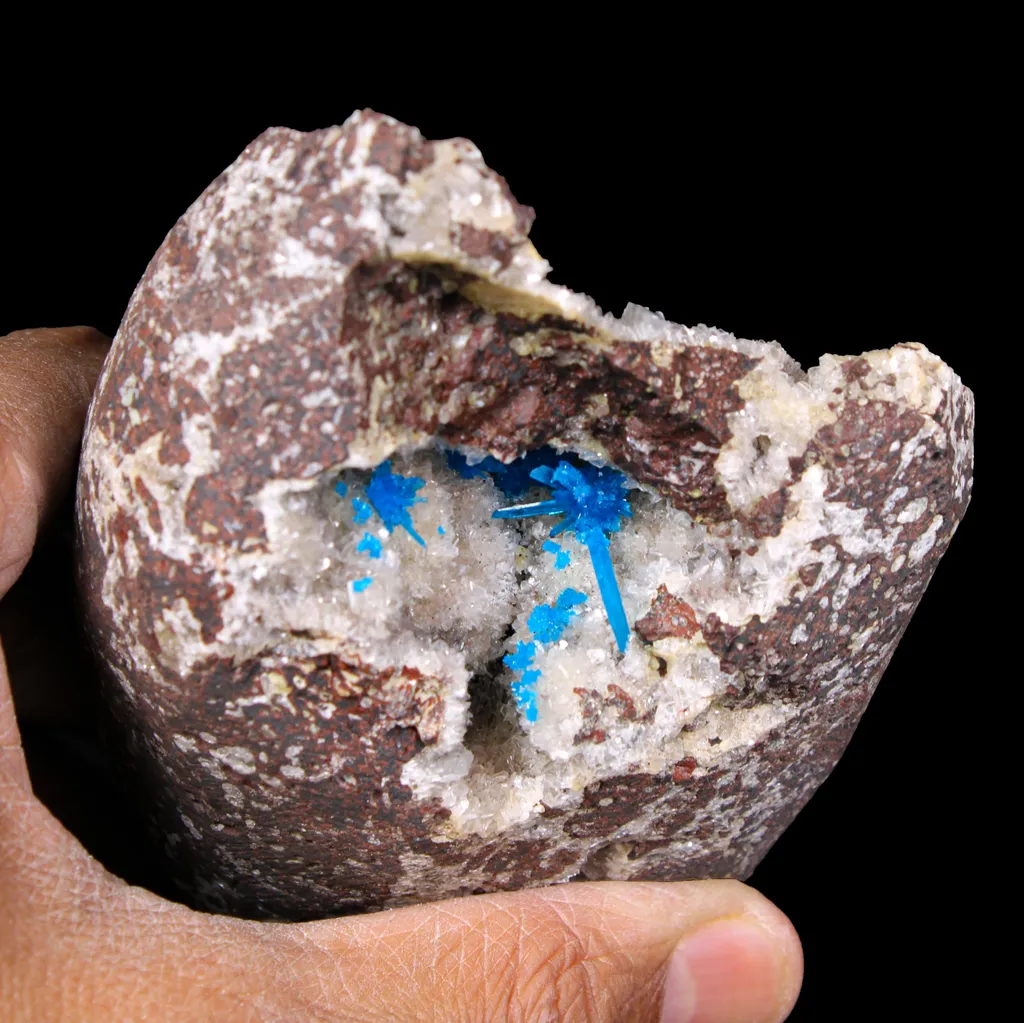 Rare Pentagonite with Heulandite on Matrix – Free Standing Indian Zeolite Crystal Specimen from Pune , India - image 5