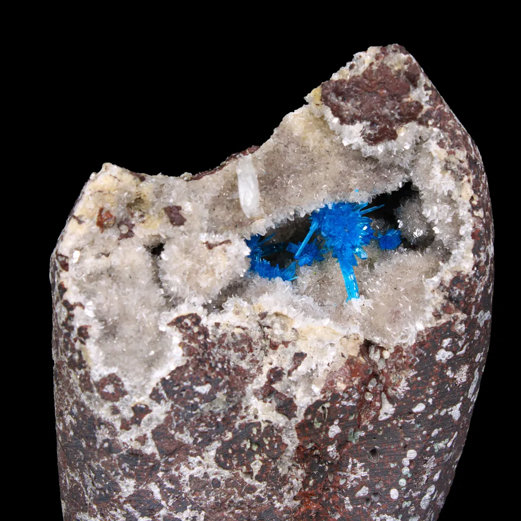 Rare Pentagonite with Heulandite on Matrix – Free Standing Indian Zeolite Crystal Specimen from Pune , India - image 2