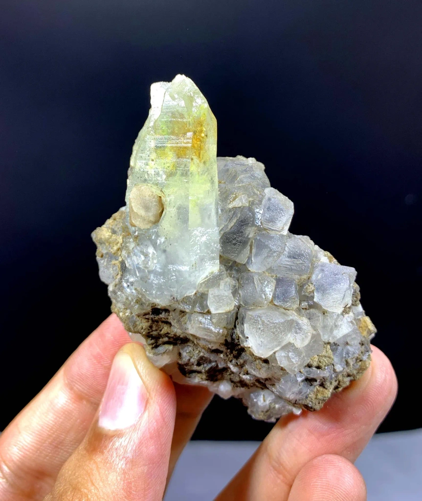 Rare Petrol Included Quartz on Matrix, Fluorescent quartz from Pakistan - image 7