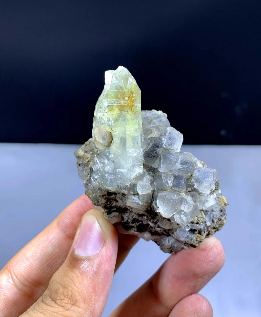 Rare Petrol Included Quartz on Matrix, Fluorescent quartz from Pakistan - image 3