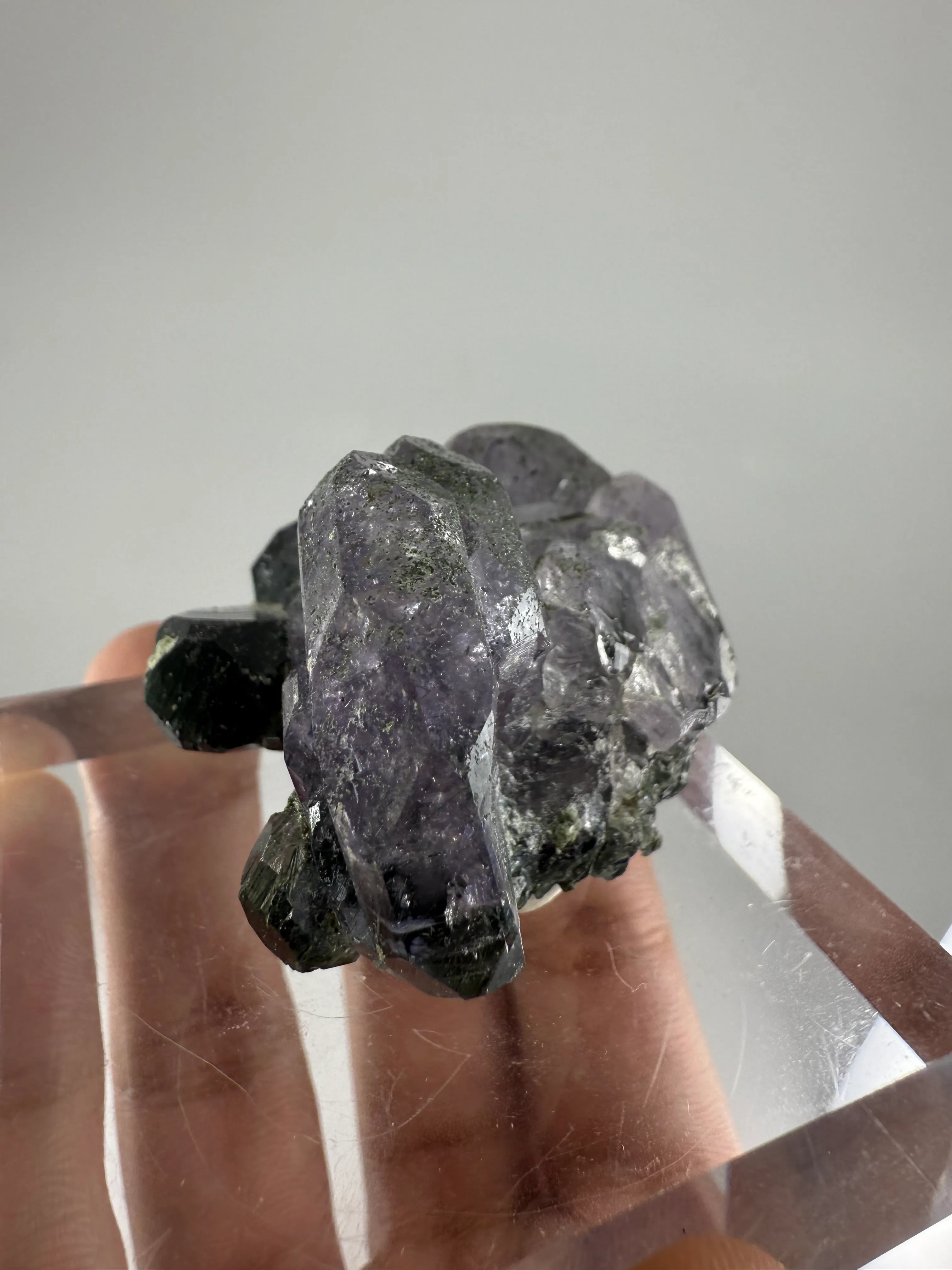 RARE Purple Apatite with Byssolite Inclusion - image 10