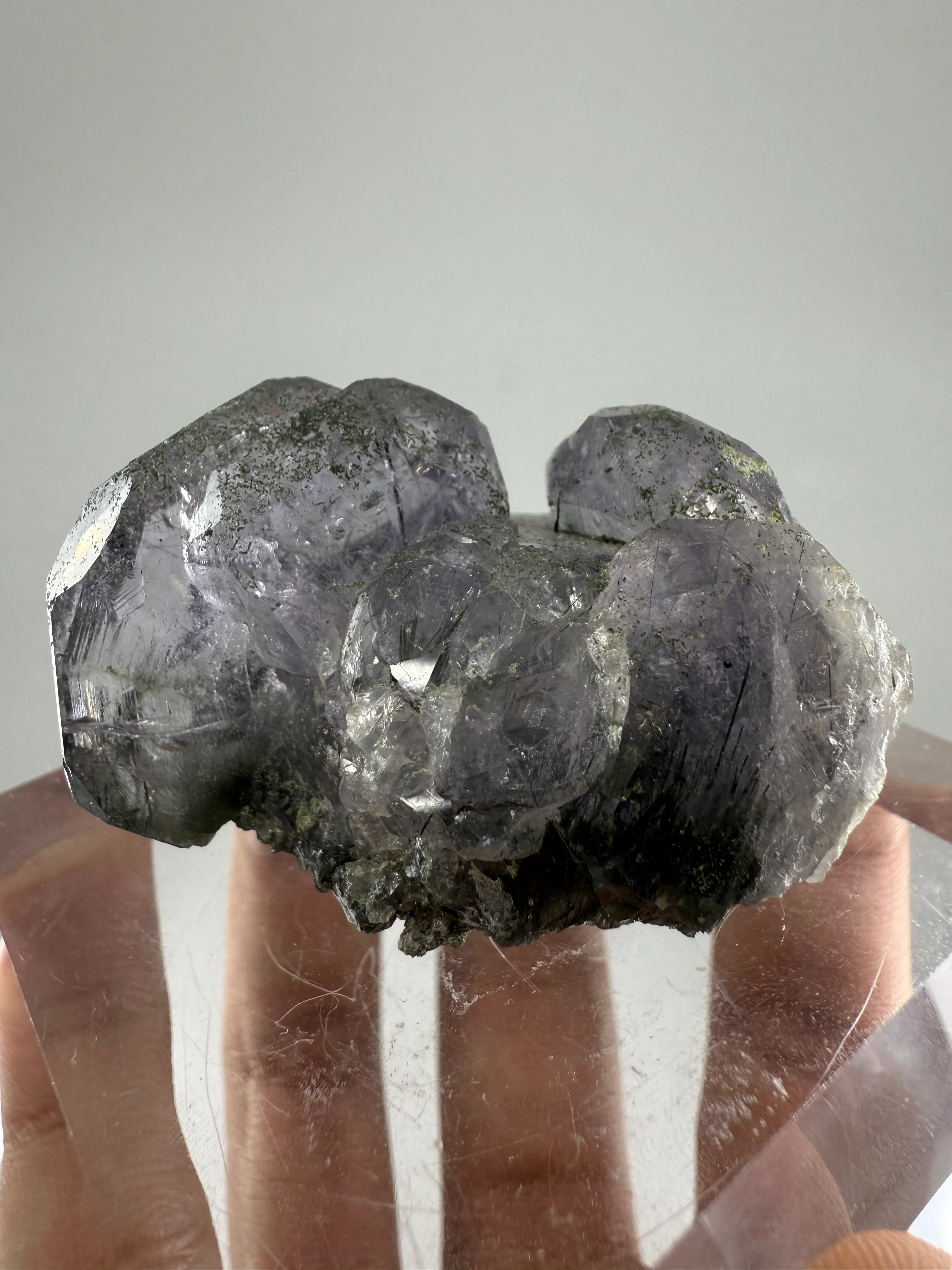 RARE Purple Apatite with Byssolite Inclusion - image 8