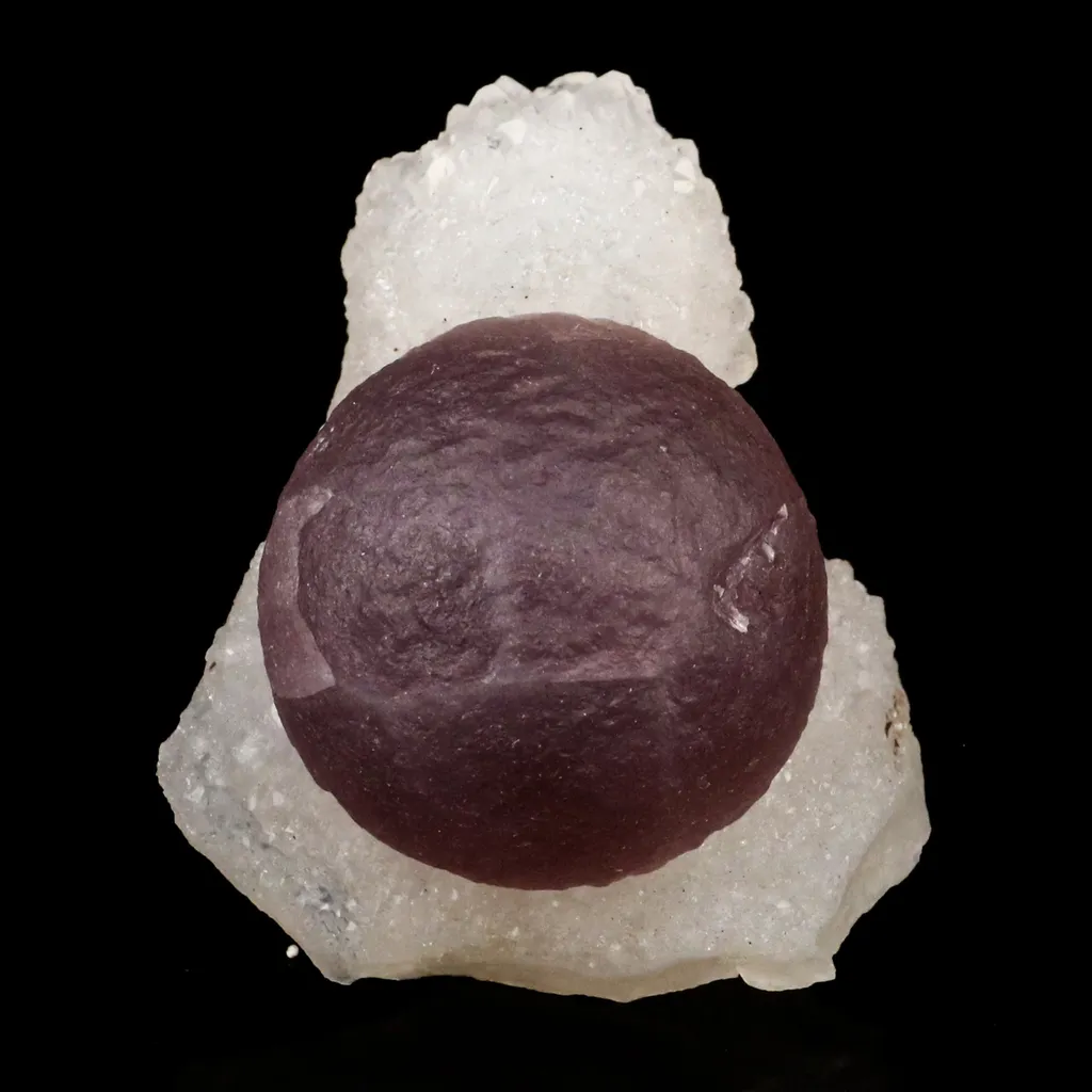Rare Purple Fluorite Ball Blue on MM Quartz Natural Mineral Specimen image