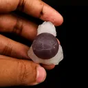 Rare Purple Fluorite Ball Blue on MM Quartz Natural Mineral Specimen - image 4