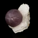 Rare Purple Fluorite Ball Blue on MM Quartz Natural Mineral Specimen - image 2
