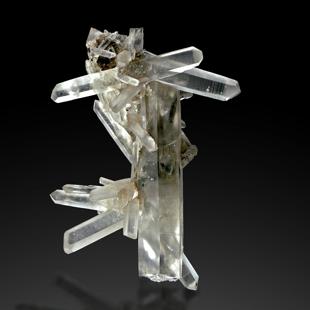 Rare Quartz from Jinkouhe District, China. These complex Quartz crystals are included with black carbon and are often double terminated. - image 2