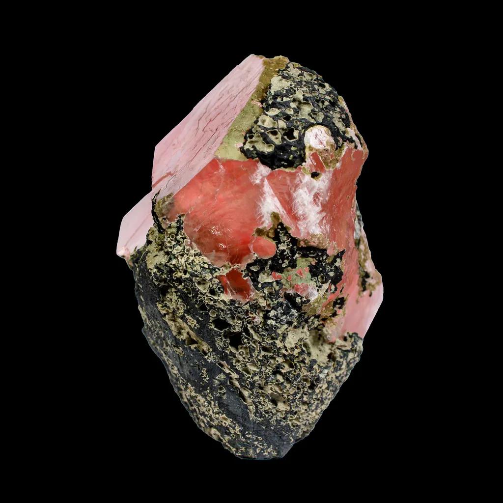 Rare Raspberry Calcite on Matrix – Freestanding Specimen | Collector Display Specimen from Madhyapradesh,India - image 4