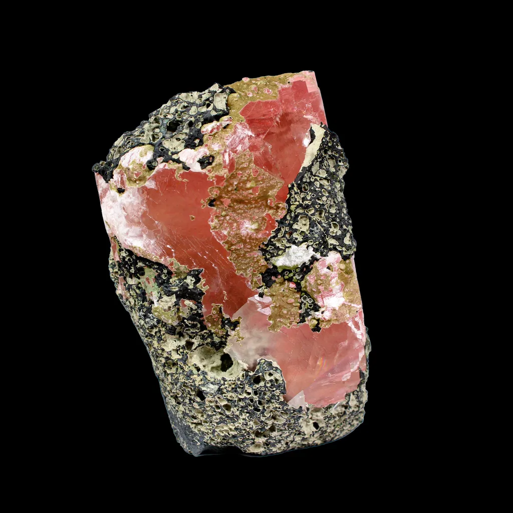 Rare Raspberry Calcite on Matrix – Freestanding Specimen | Collector Display Specimen from Madhyapradesh,India - image 7
