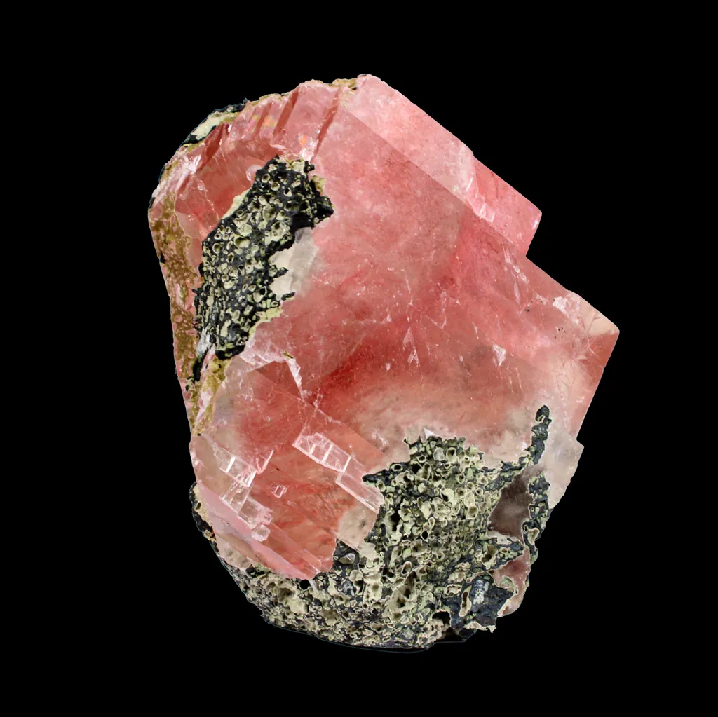Rare Raspberry Calcite on Matrix – Freestanding Specimen | Collector Display Specimen from Madhyapradesh,India - image 6