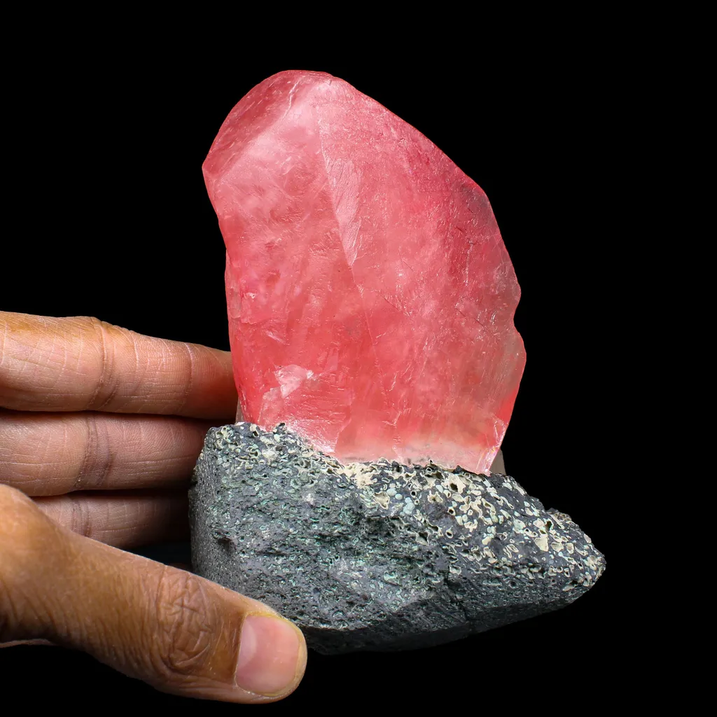 Rare Raspberry Calcite on Matrix – Freestanding Specimen | Collector Display Specimen from Madhyapradesh,India G - image 8