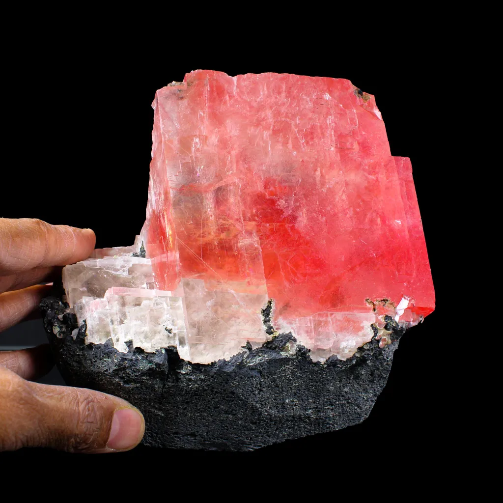 Rare Raspberry Calcite on Matrix – Freestanding Specimen | Collector Display Specimen from Madhyapradesh,India G - image 7