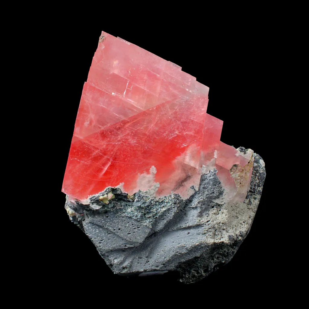 Rare Raspberry Calcite on Matrix – Freestanding Specimen | Collector Display Specimen from Madhyapradesh,India G - image 3