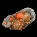 Rare Red Botryoidal Fluorite Balls on Calcite, Natural Mineral Specimen - image 4