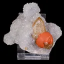 Rare Red Botryoidal Fluorite with Dog Tooth UV Calcite, Natural Mineral Specimen - image 1