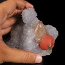 Rare Red Botryoidal Fluorite with Dog Tooth UV Calcite, Natural Mineral Specimen - image 4