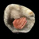 Rare Red Epistilbite on Quartz Vug - Indian Zeolite Crystal Specimen from Nashik - image 3