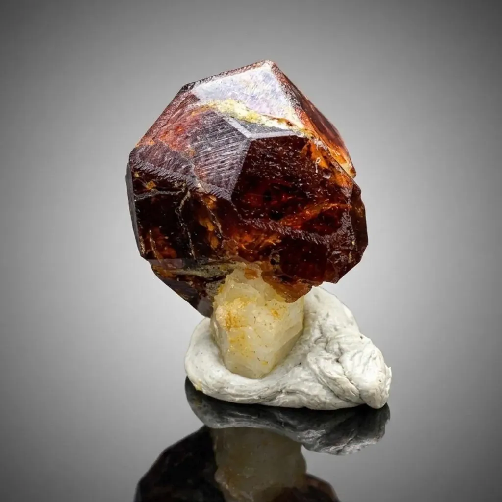 Rare Red Garnet on Matrix  from Pakistan, Gilgit-Baltistan, Skardu District image
