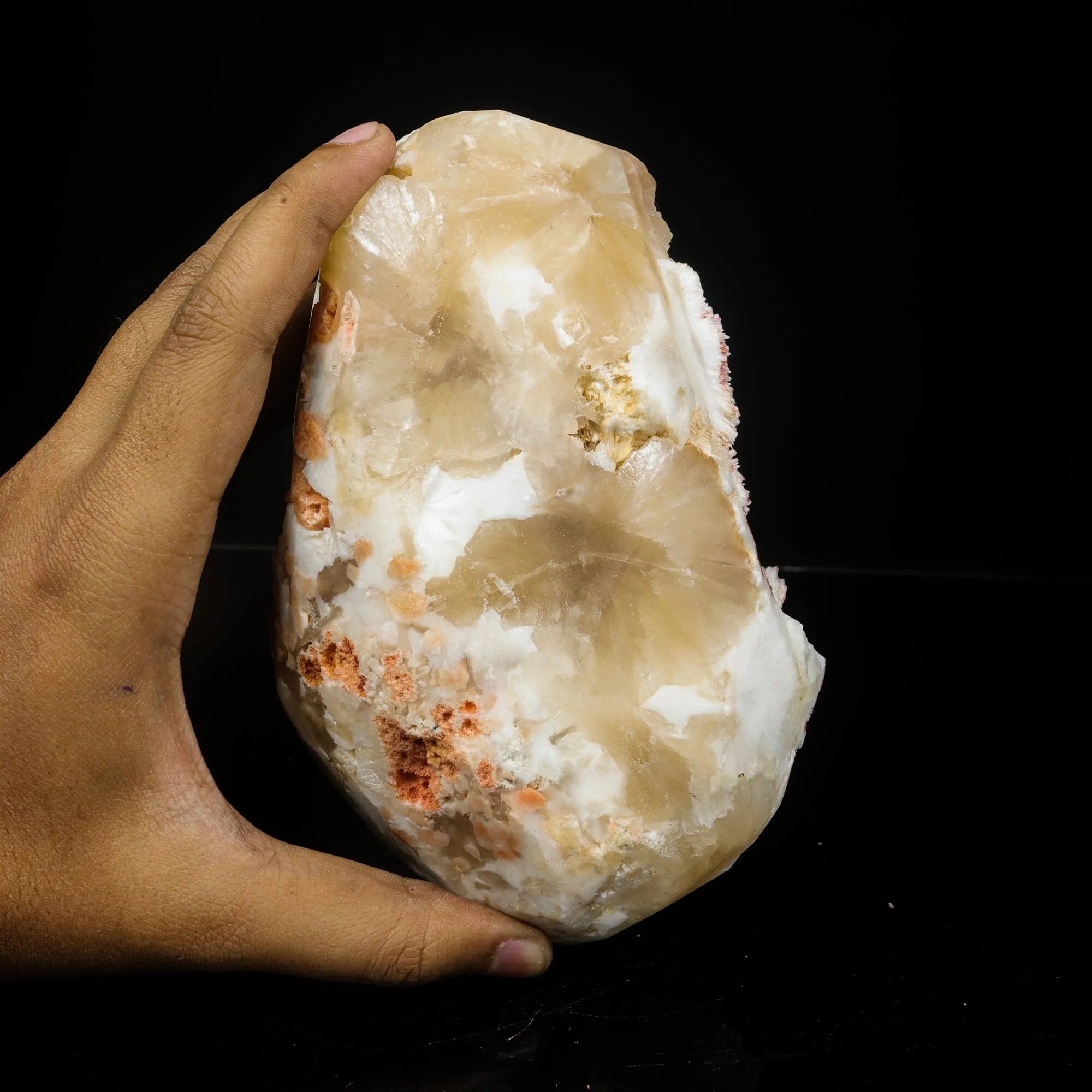 Rare Red Mordenite on Stilbite – Fibrous Zeolite Crystal Specimen - image 5