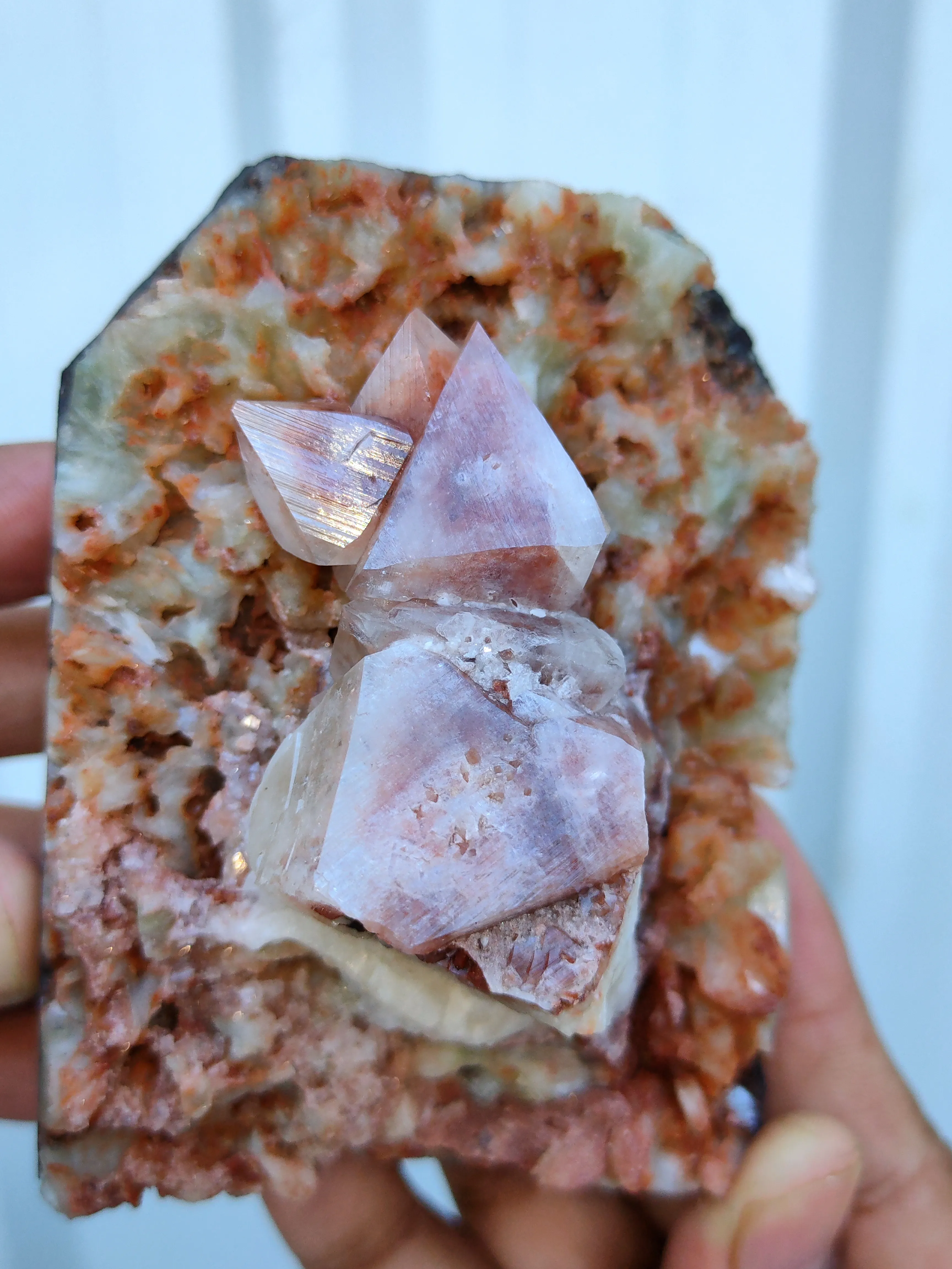 Rare Red Powellite on Stilbite Matrix. - image 4