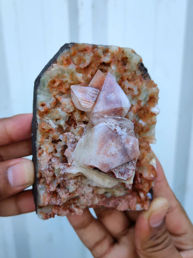 Rare Red Powellite on Stilbite Matrix. - image 8