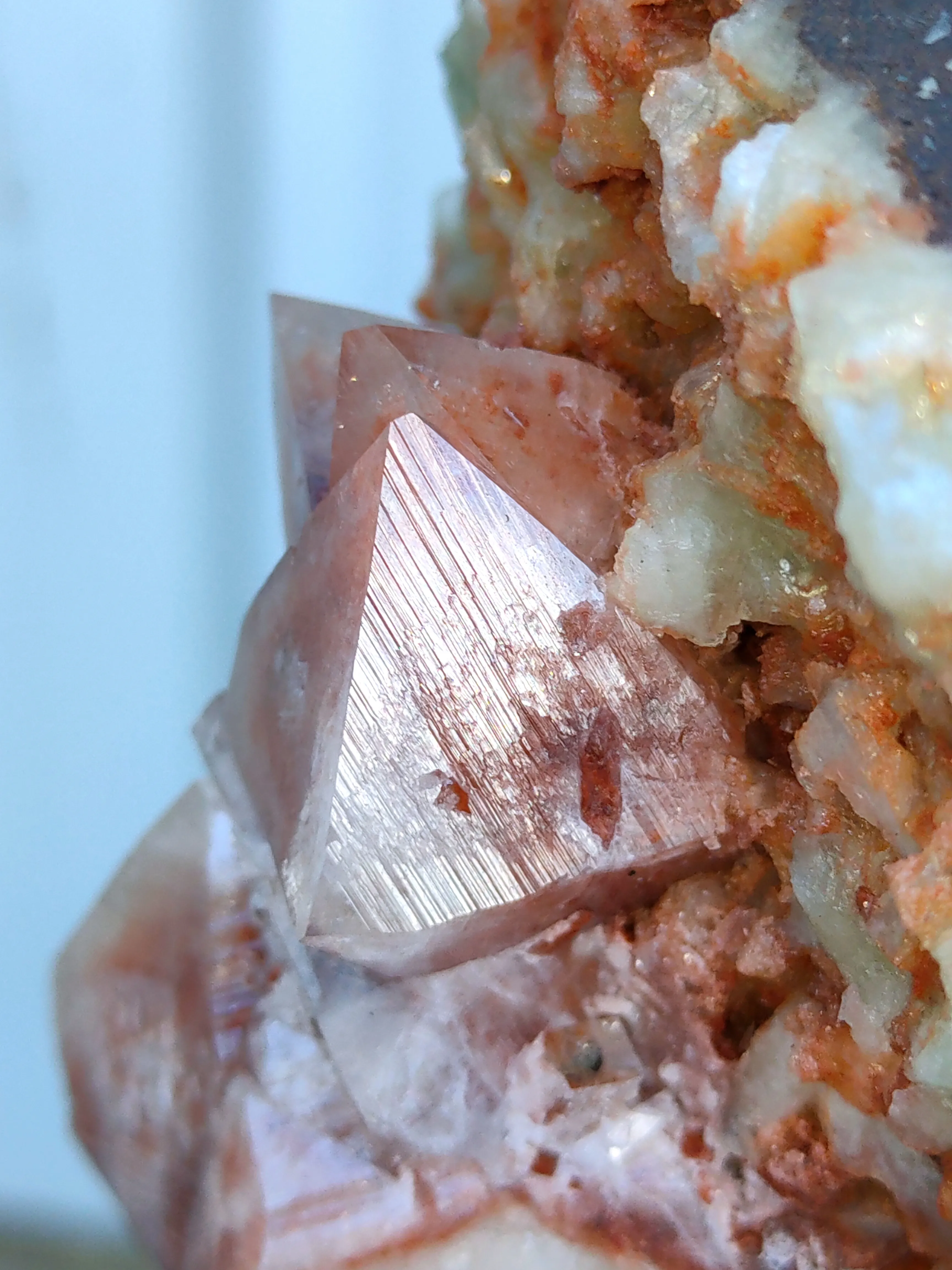 Rare Red Powellite on Stilbite Matrix. - image 5