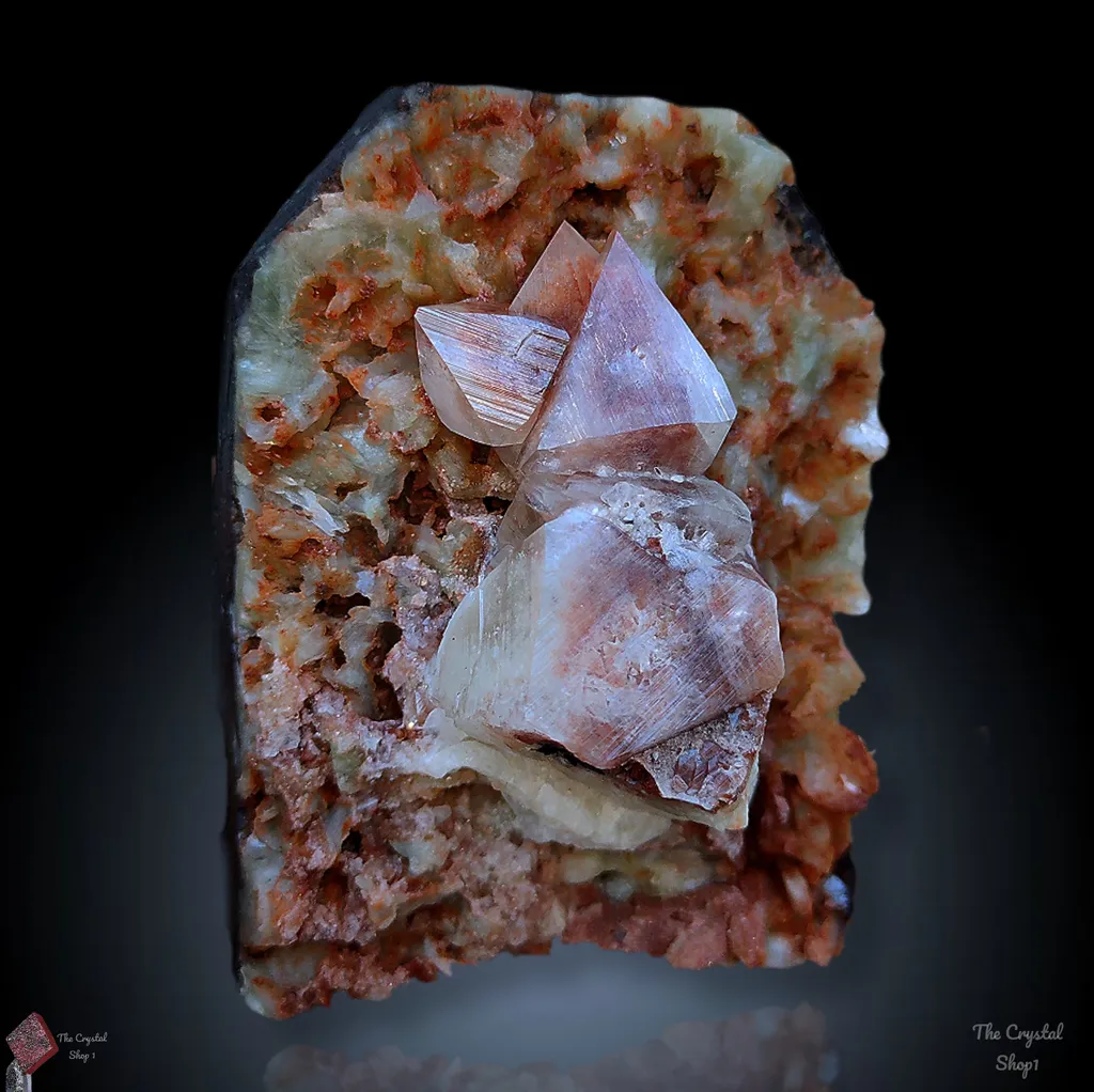 Rare Red Powellite on Stilbite Matrix. image