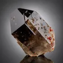 Rare Red Spessartite Garnet Carystals Ebedded on Somky Quartz - image 5