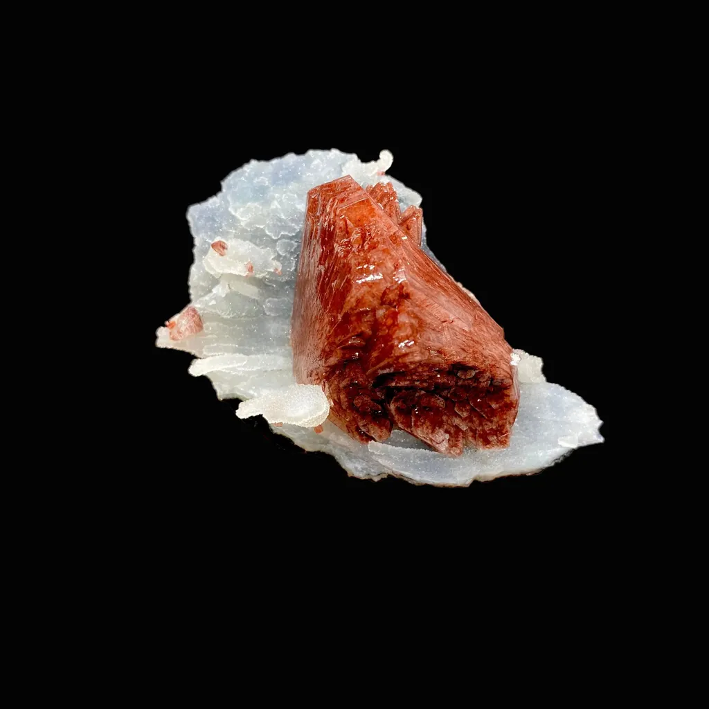 Rare Reddish Heulandite on Chalcedony Matrix – Raw Indian Zeolite Crystal from Jalgaon DK99 - image 2