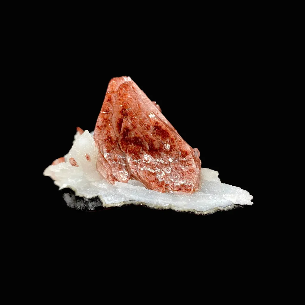 Rare Reddish Heulandite on Chalcedony Matrix – Raw Indian Zeolite Crystal from Jalgaon DK99 - image 6