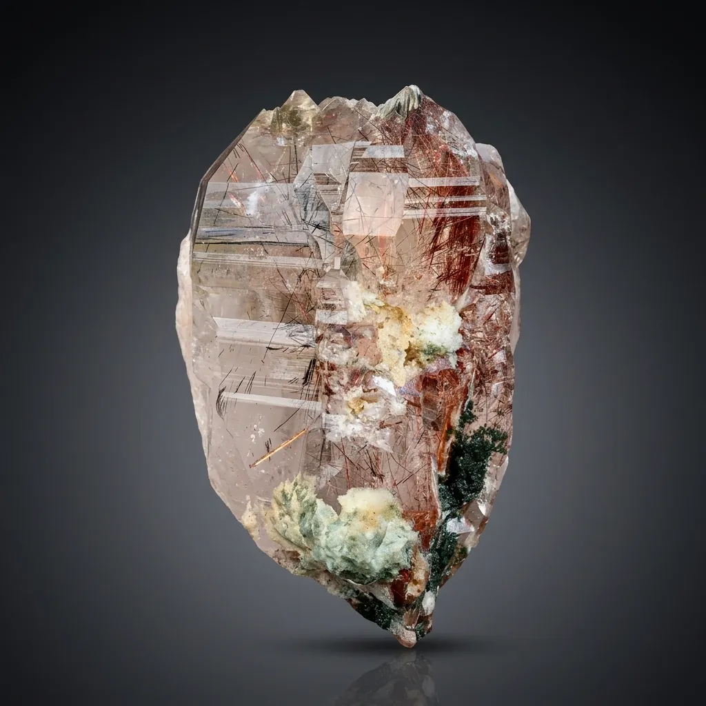 Rare Sagenite Rutile included Quartz from Pakistan image